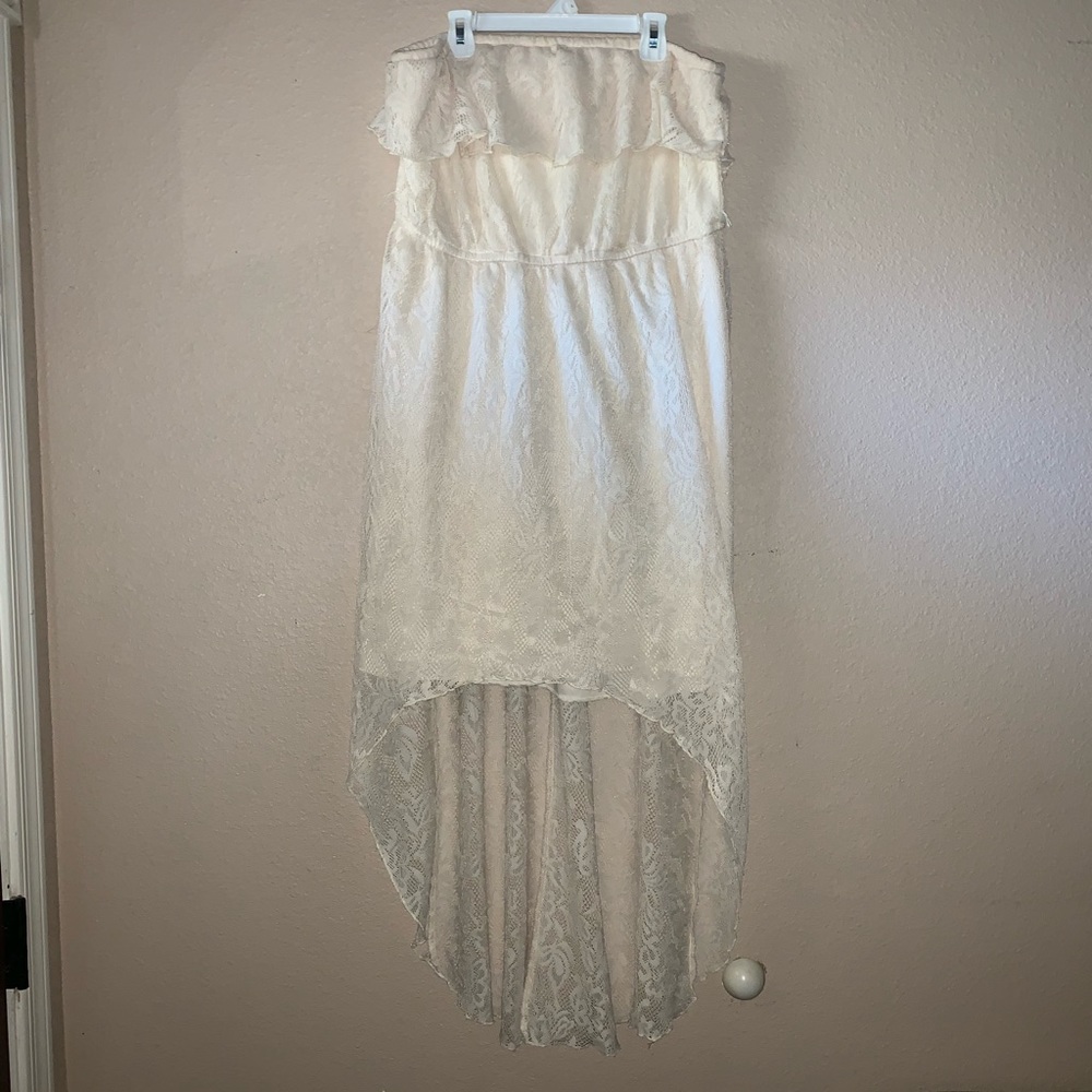 Trixxi Strapless Cream Lace Dress • Size 2X